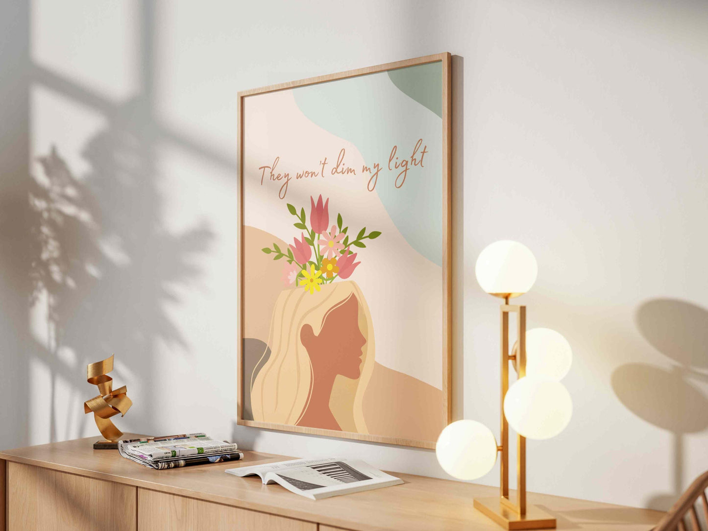 Lyrics Wall Art - ''They Won't Dim My Light'' - Digital Download - Dreamy Feminine Decor