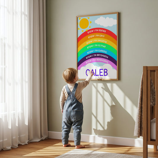 Personalised Welsh Rainbow Affirmation Print - Cymraeg (Digital Download)