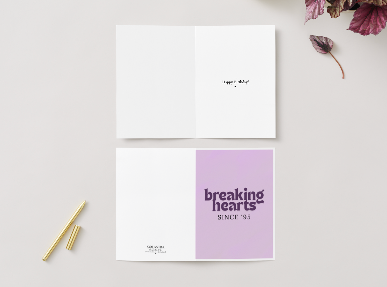 Breaking Hearts Since [Your Year] - Personalised A5 Printable Birthday Card