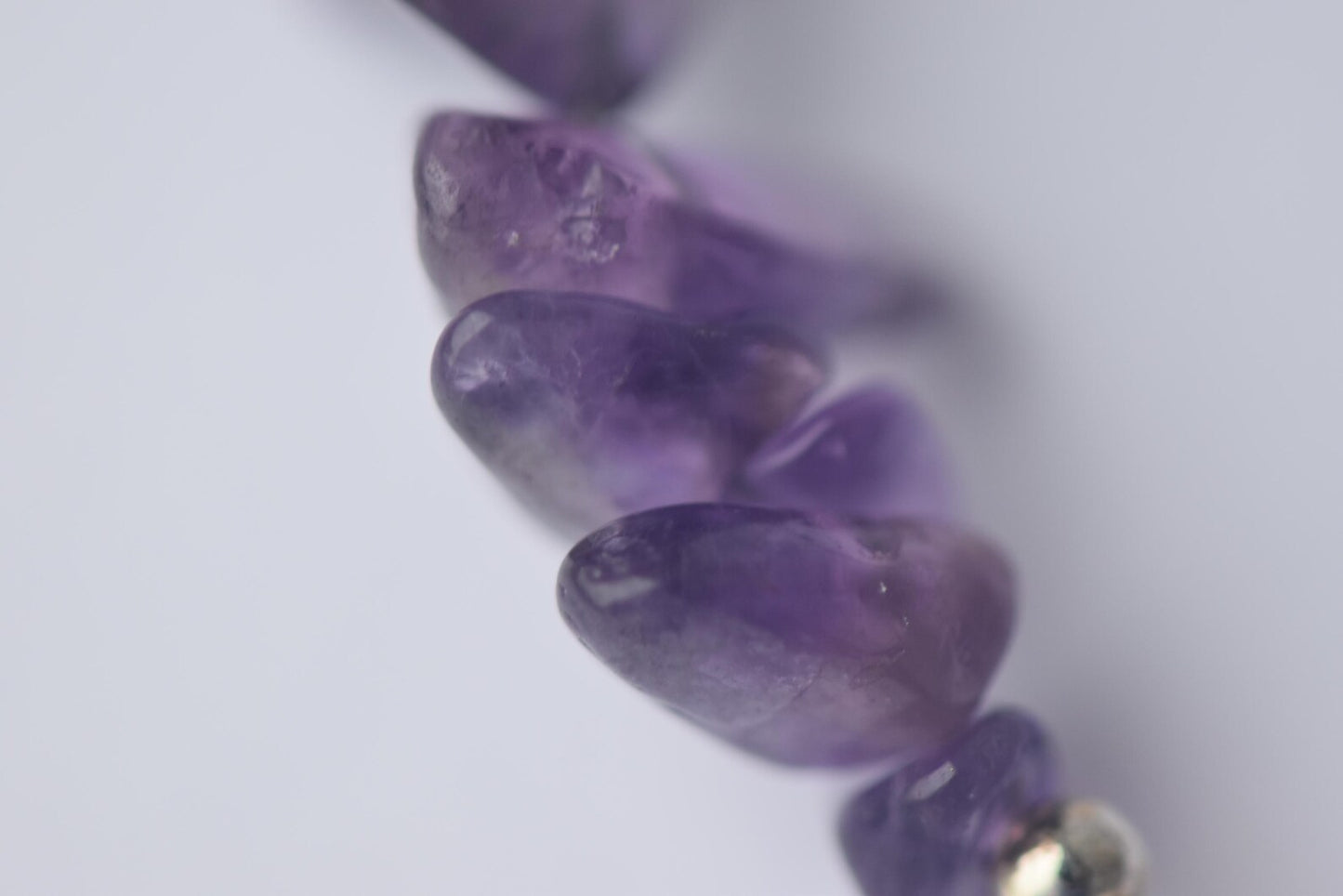 Amethyst Chip & Freshwater Pearl Sterling Silver Necklace - 15” Handmade Gemstone Jewellery