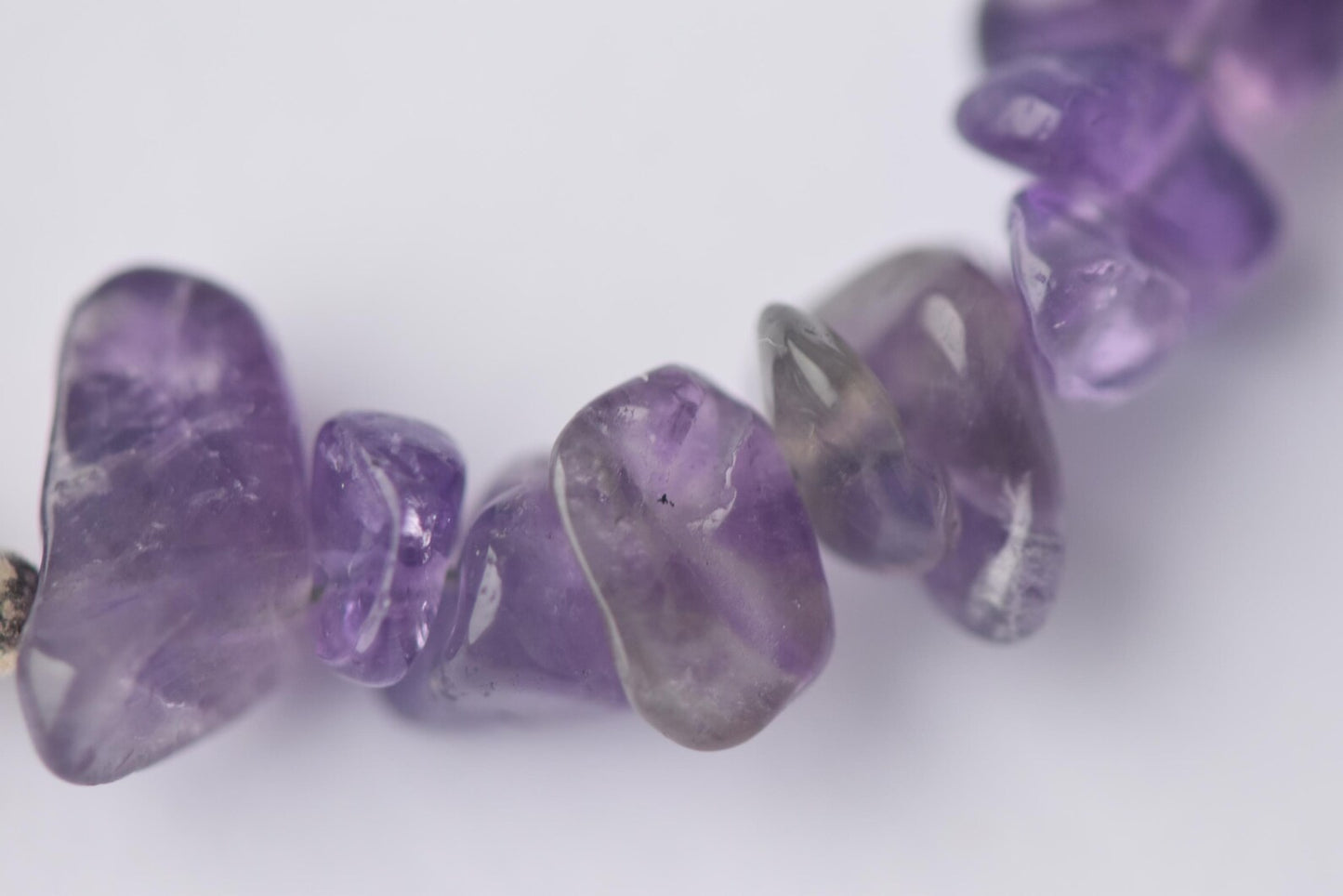 Amethyst Chip & Freshwater Pearl Sterling Silver Necklace - 15” Handmade Gemstone Jewellery