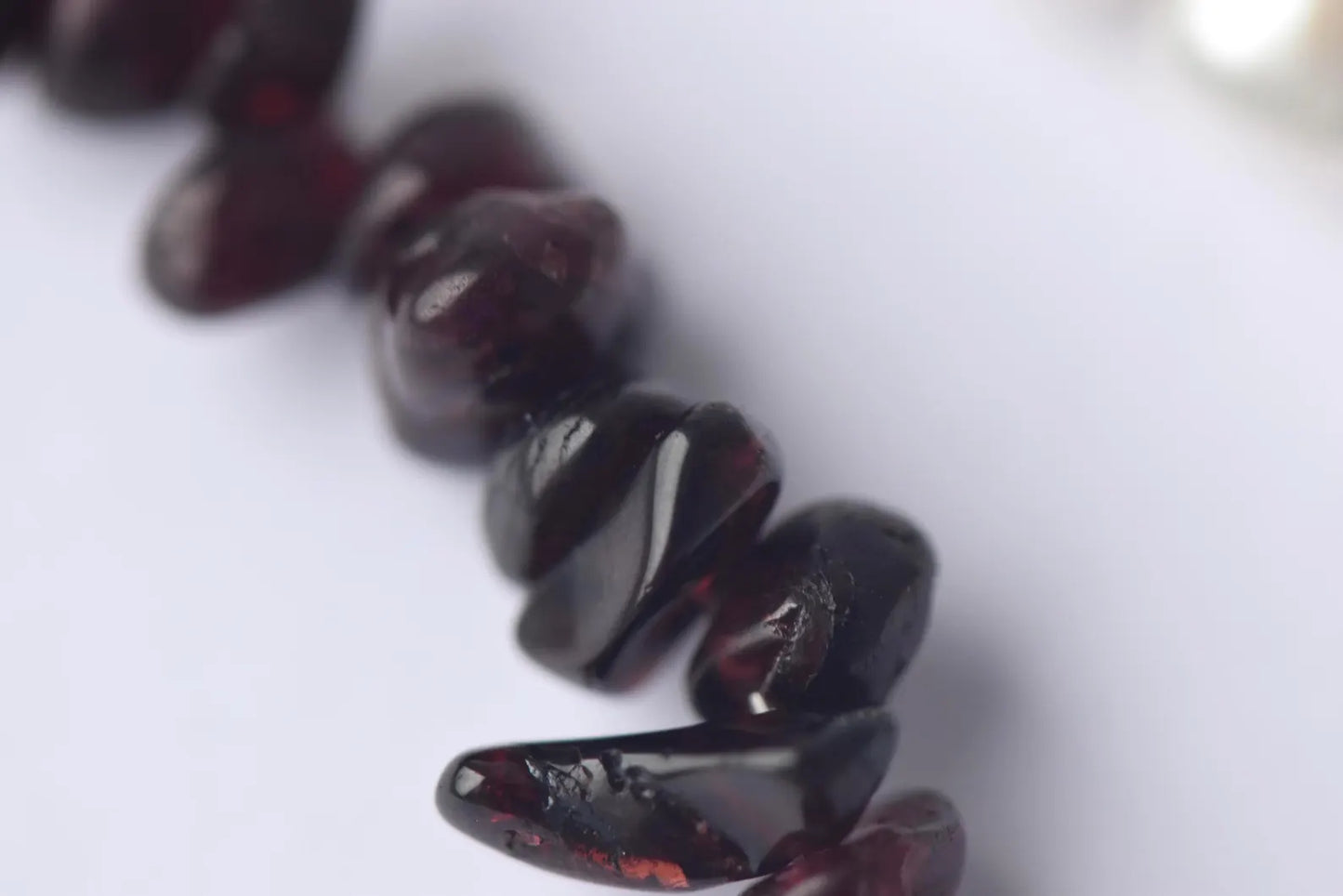 Garnet & Pearl Asymmetrical Sterling Silver Necklace with Cubic Zirconia Pendant