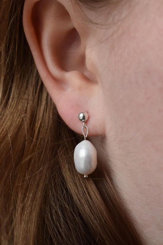 Sterling Silver Freshwater Pearl Drop Earrings