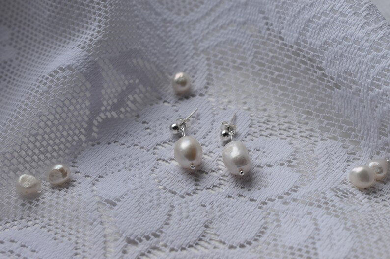 Sterling Silver Freshwater Pearl Drop Earrings