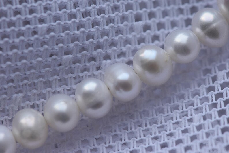 Freshwater Pearl Necklace - Sterling Silver 18" Adjustable Necklace