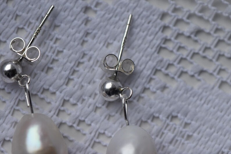 Sterling Silver Freshwater Pearl Drop Earrings