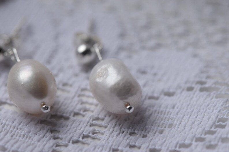 Sterling Silver Freshwater Pearl Drop Earrings