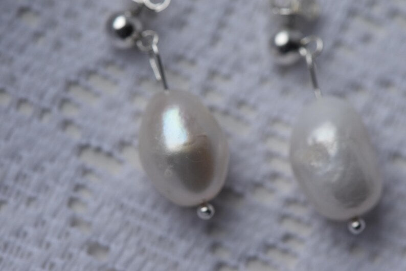 Sterling Silver Freshwater Pearl Drop Earrings