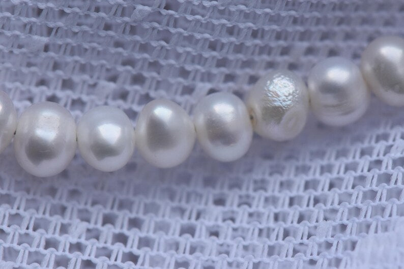 Freshwater Pearl Necklace - Sterling Silver 18" Adjustable Necklace