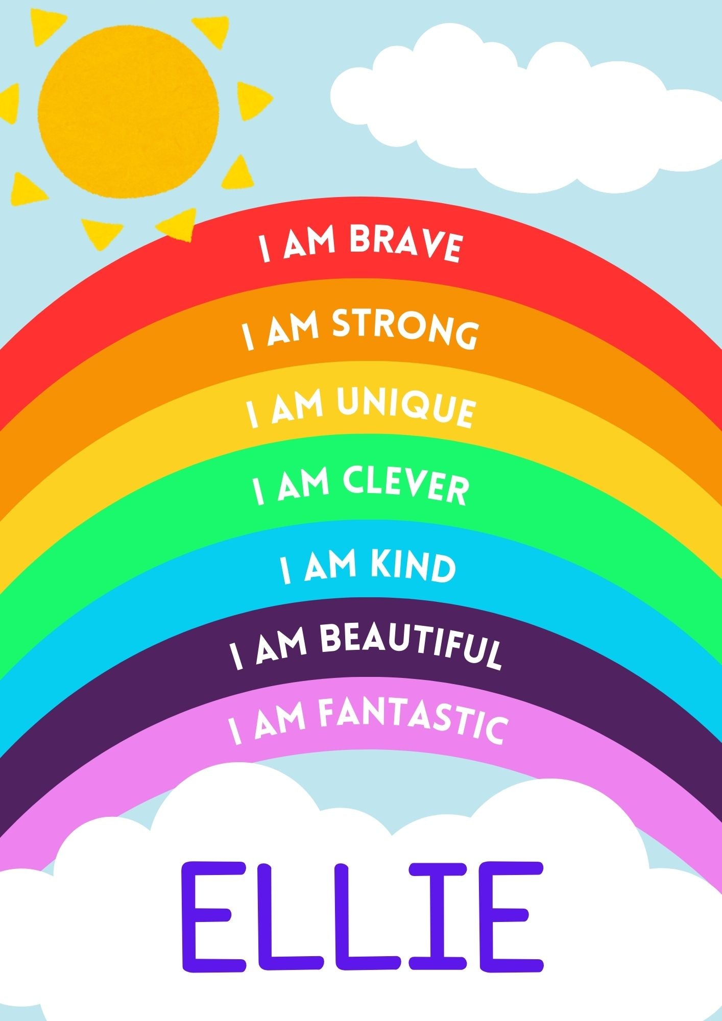 Personalised Rainbow Affirmation Print (Digital Download)