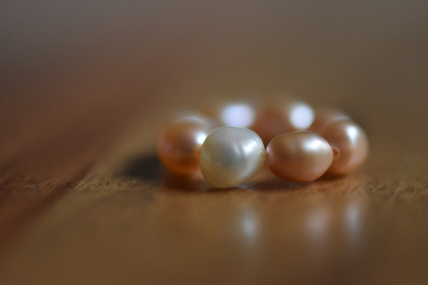 Pale Pink Freshwater Pearl Elastic Ring - Natural Pearls, Minimalist Ring