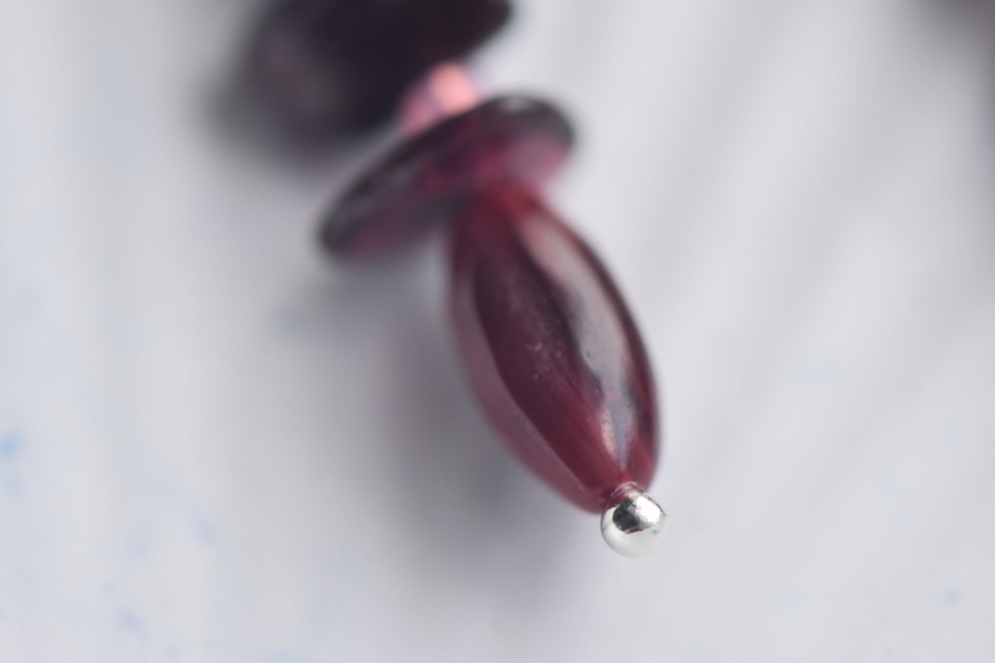 Garnet & Celtic Heart Drop Earrings