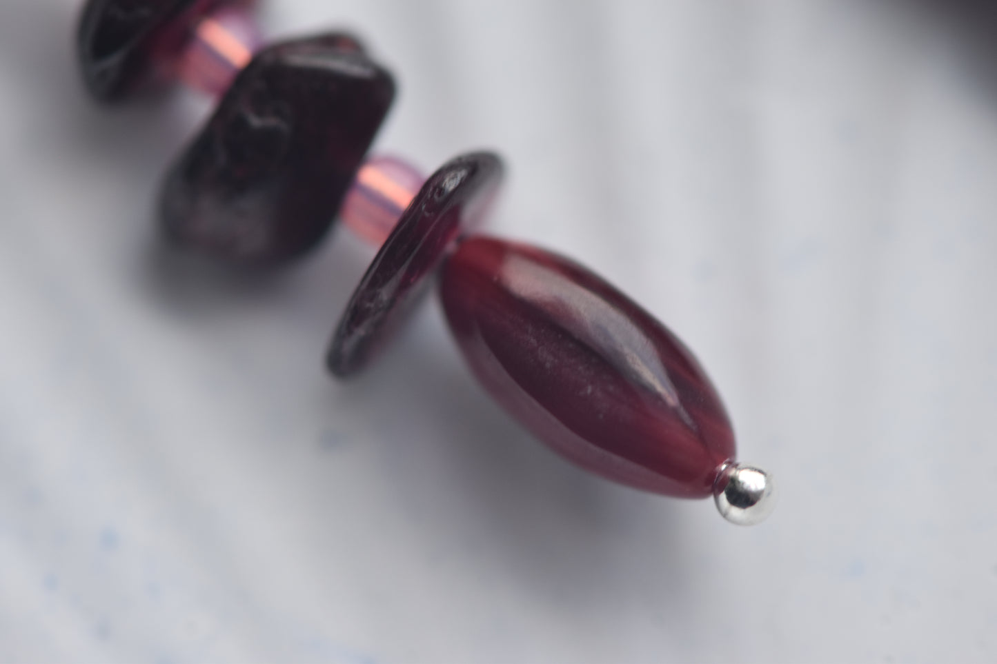 Garnet & Celtic Heart Drop Earrings